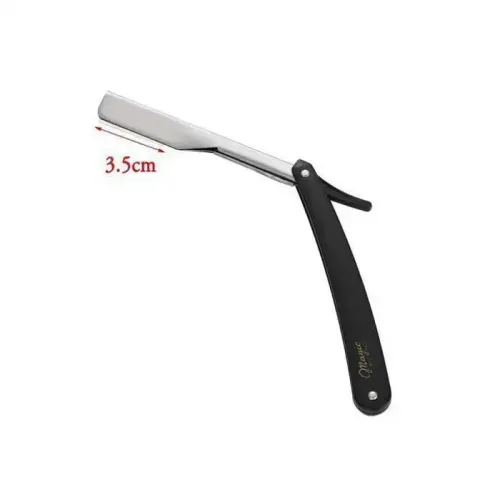 Rasoir De Barbier Pliable Noir Pour Usage Professionnel Et Personnel