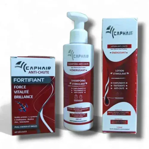 Caphair Pack Anti-chute Complet – Shampooing, Lotion & 60 Gélules – Résultats Visibles En 30 Jours