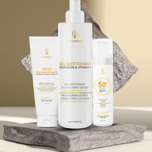 Pack Zyoderm : Crème Solaire Invisible + Crème Éclaircissante + Gel Nettoyant