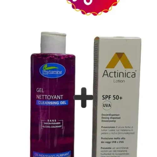 Pack Actinica Lotion Spf 50+ (80g) Et Gel Nettoyant Phytamine