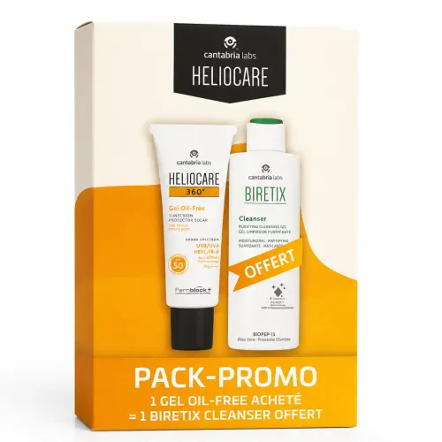 360° Gel Oil-free Spf50 + Biretix Cleanser Offert – Pack Promo