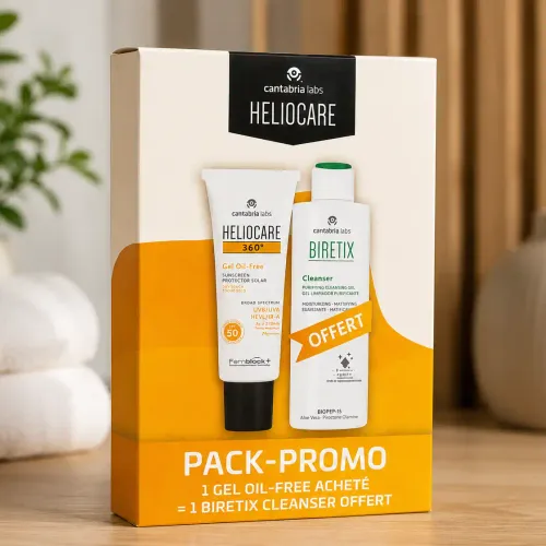 360° Gel Oil-free Spf50 + Biretix Cleanser Offert – Pack Promo
