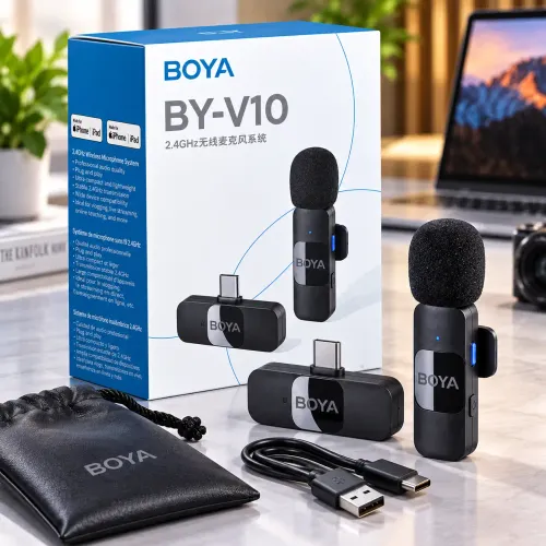 Microphone Sans Fil Usb-c By-v10 – Micro Cravate Professionnel Pour Smartphone
