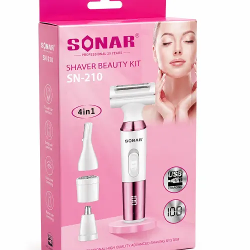  Kit Épilateur & Rasoir Électrique 4 En 1 Rechargeable Usb Pour Femme