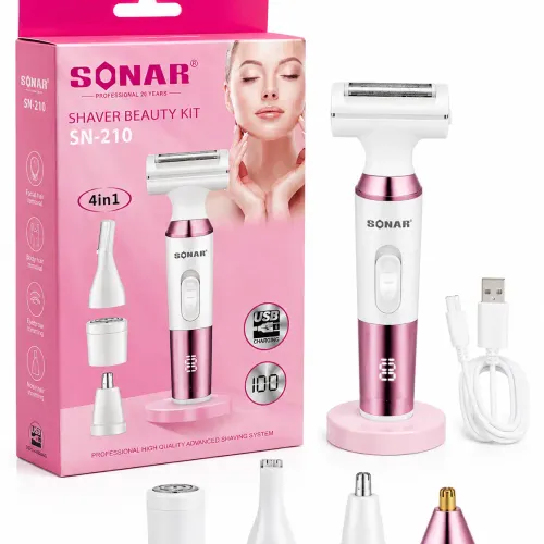  Kit Épilateur & Rasoir Électrique 4 En 1 Rechargeable Usb Pour Femme