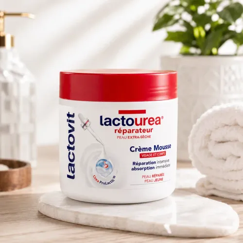 Lactovit Lactourea Réparateur Crème Mousse Visage & Corps – Peau Extra-sèche – Réparation Intensive