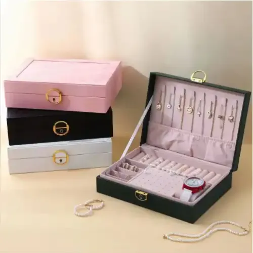 Boîte À Bijoux Multicompartiments Avec Verrou – Multicolore