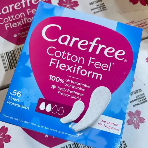 Carefree Cotton Feel Flexiform – Protège-slips Quotidiens Respirants Sans Parfum – 56 Protège-slips