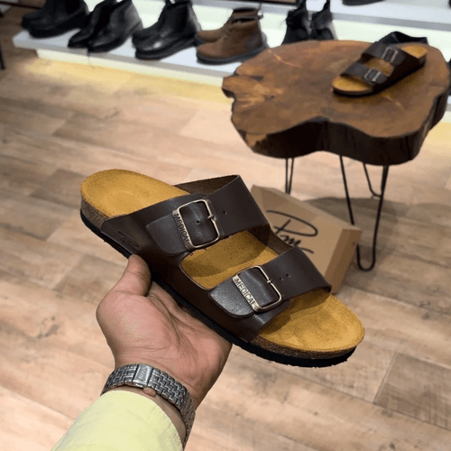 Sandale En Cuir Marron