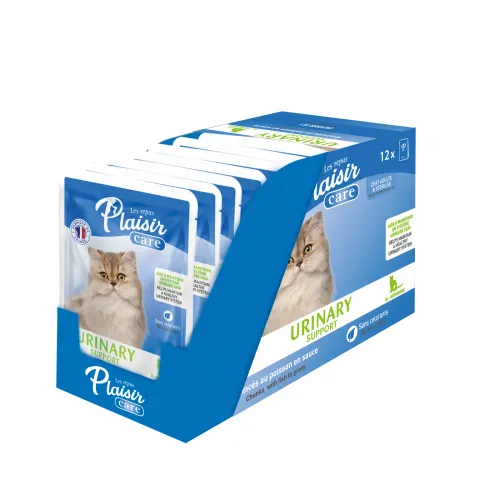 Plaisir Urinary Support – Émincés Au Poisson Pour Chat (12x85 G)