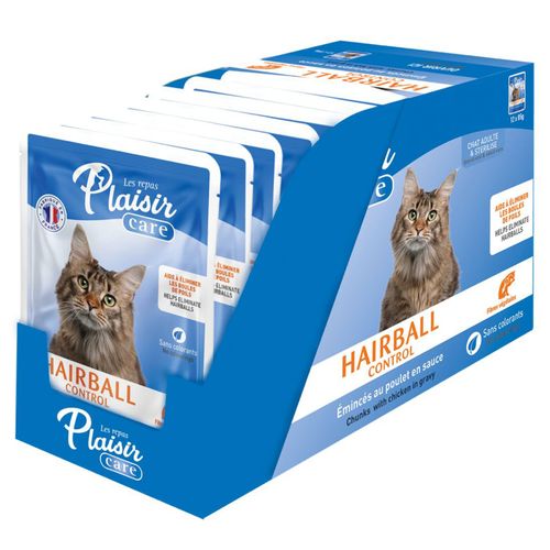 Plaisir Hairball – Émincés Au Poulet Pour Chat (12 × 85 G)
