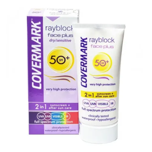 Rayblock Face Plus Teinte Dry Sensitive Spf50+ - Protection Solaire Teintée Peaux Sèches = Rayblock Face Plus Spf50+