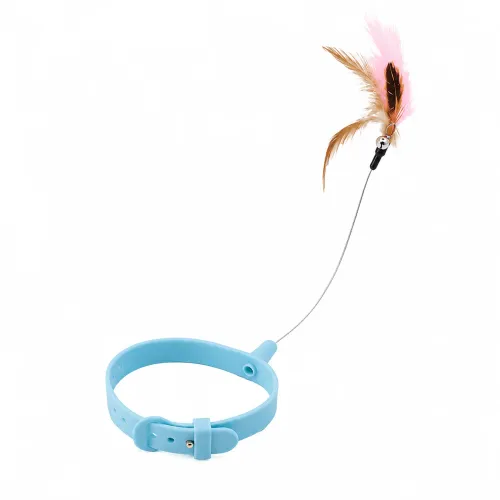 Collier Pour Chat Avec Jouet Interactif À Plumes – Flexible Et Réglable