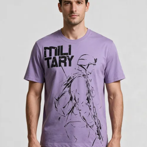 T-shirt Imprimé Militari Violet