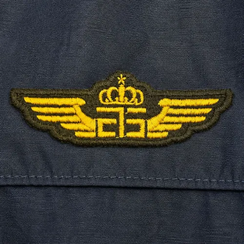 Blouson Zippé Bleu Marine À Col Montant