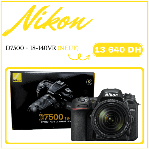 Appareil photo reflex numérique D7500 + 18-140mm (NEUF)