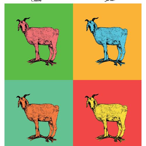 Affiche de la planche zoologique CHEVRE version POP