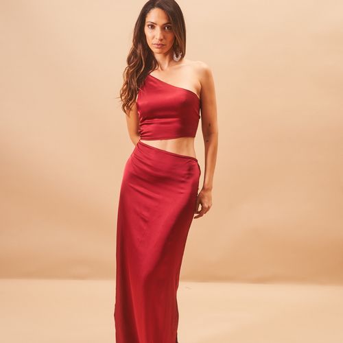 Robe Iris Satin Wine