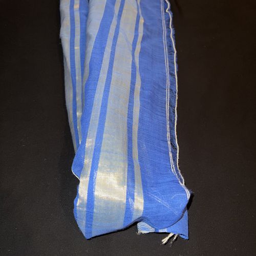 Tissu Bzioui emblématique – Bleu roi & soie dorée