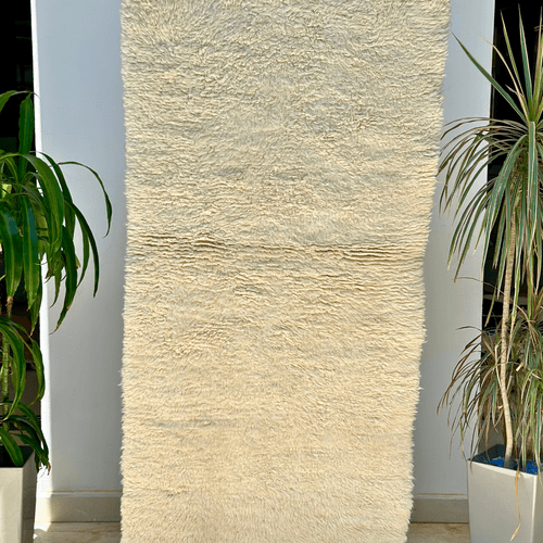 Tapis berbère Mrirt crème 100% laine de mouton - 174cm / 90cm