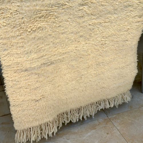 Tapis berbère Mrirt crème 100% laine de mouton - 174cm / 90cm