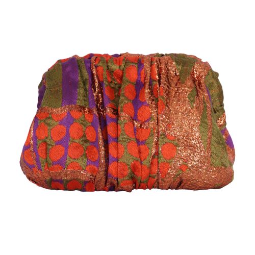 Sac en brocart orange violet et bronze