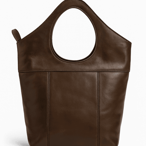 Sac fourre-tout en cuir marron - Handmade Moroccan Arm Carry