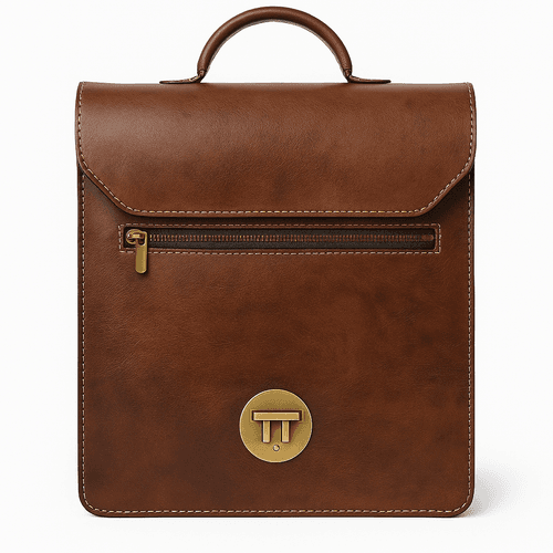 Tan Woven Leather Tote Bag – Handmade Moroccan Shoulder Bag