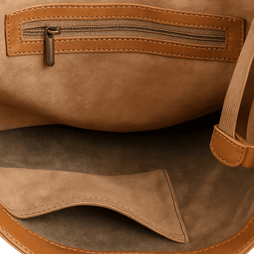 Leather Tote Bag with Circular Handle
