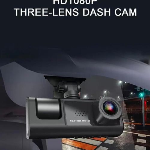 Caméra Embarquée, Enregistreur De Trafic De Bord 3 Voies Super Hd 1296p Avec Application Mobile Et Wi-fi