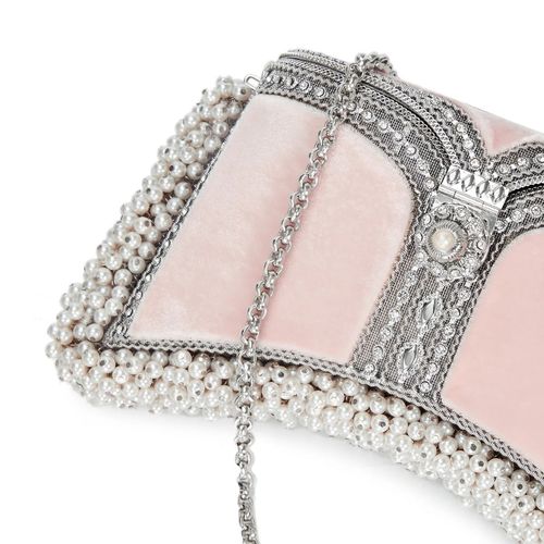 Zeenat Pearl Purse-Champagne Pink