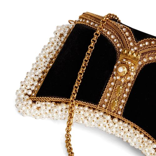 Zeenat Pearl Purse -Cocktail Black