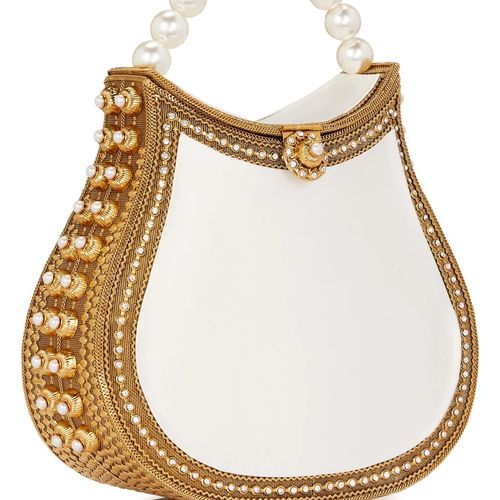 Nimmi Pearl Purse -Bridal -Classic -Gold & Off White