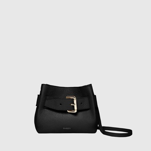 Shroom - Black Pebble Grained Leather