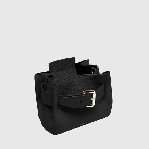 Shroom - Black Pebble Grained Leather