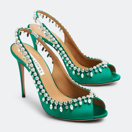 Temptation crystal 105 sandals-GREEN