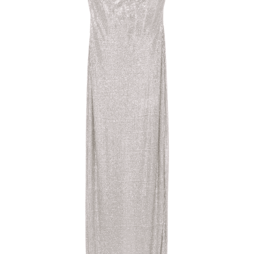 robe-bustier longue à ornements en cristal