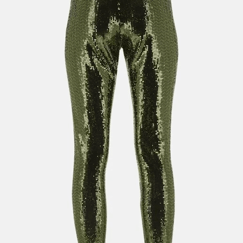 Legging brodé de sequins à taille haute