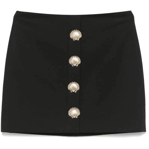 mini skirt with sea shell pin detailing