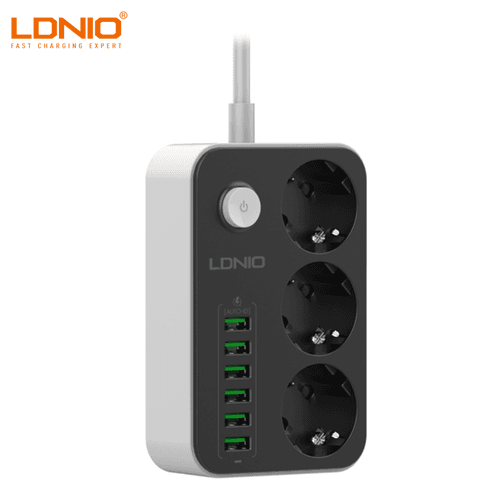 Multiprise – 3 Prises Secteur EU + 6 Ports USB – Sécurité & Charge Rapide