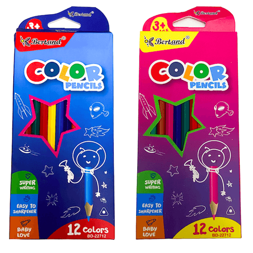 Crayons de couleur de 12 Long Bertand 