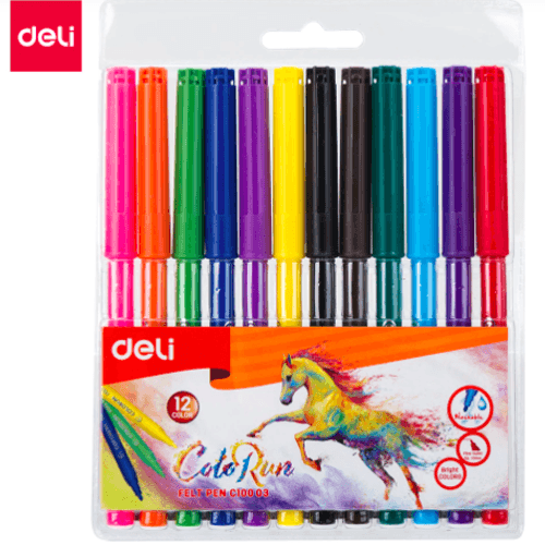 Feutres de coloriage de 12 Deli Boite en plastique 