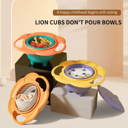 Bol Anti-renversement Avec Couvercle – Spécial Enfants - Couleur Aleatoire