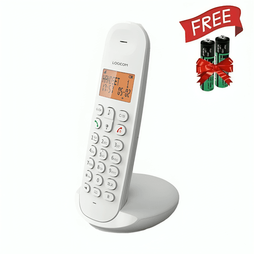 Telephone Fixe Sans Fil Logicom Iloa 150 Blanc + 2 Piles Incluses Gratuit