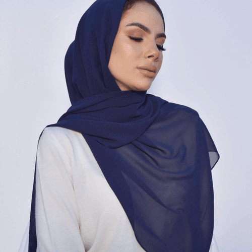 Châle crêpe chiffon - Navy