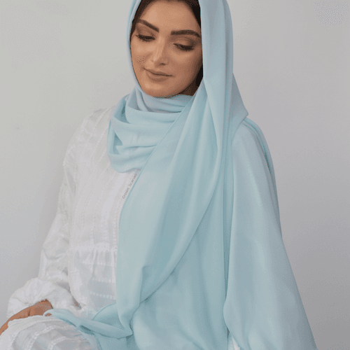Châle crêpe chiffon - Light blue