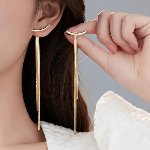 Boucles D’oreilles Femme Longues Minimalistes  Élégance Moderne Style Déesse Raffiné