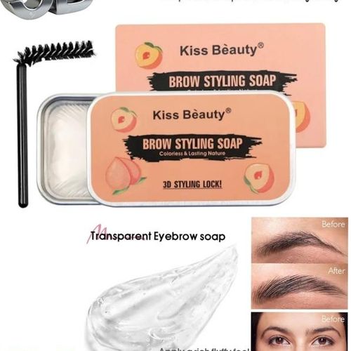 Fixateur de sourcils transparent et incolore. 