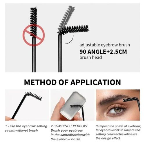 Fixateur de sourcils transparent et incolore. 