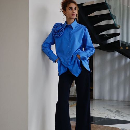 CHEMISE EN COTON BLEU